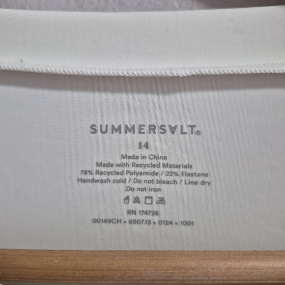 Summersalt NWT Waterside Ruffle Rash Guard Cream Size 14 - Picture 3 of 6